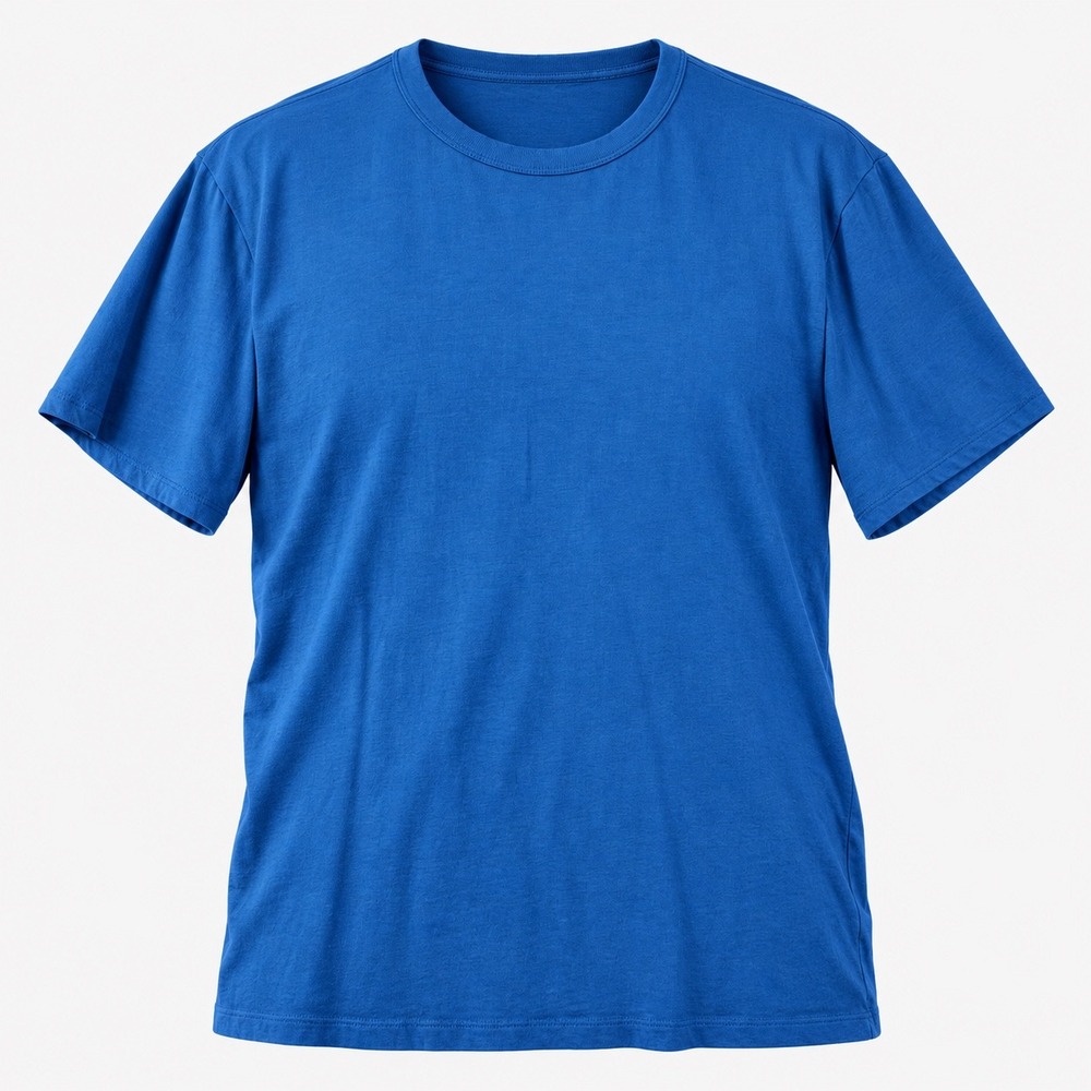 Mott & Bow Driggs Classic Crew T-Shirt Men XXL Baltic Blue Solid Minimalist Tee